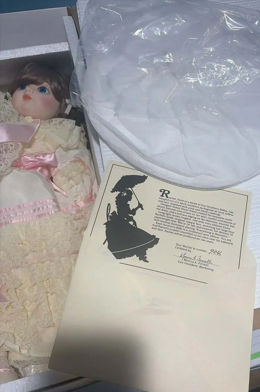 The Gorham Doll Collection Rachel Southern Belle Series Musical Porcelain Doll